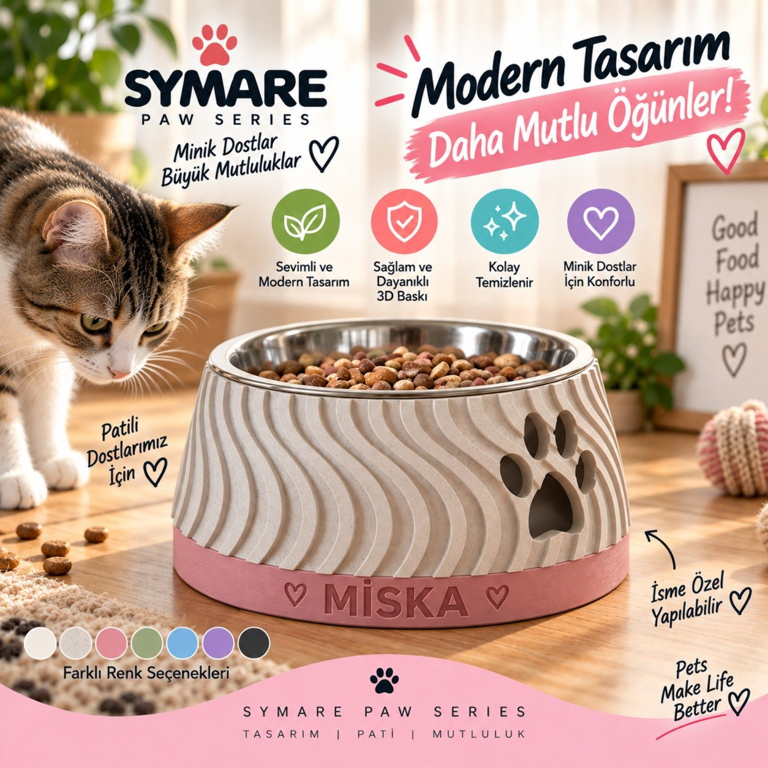 Miska Dokulu Mama Kabı - SYMARE Paw Series
