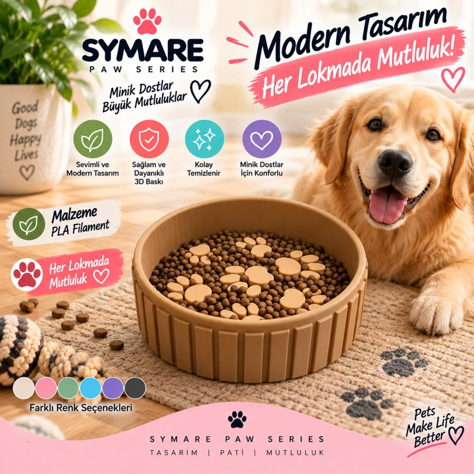 Modern Dokulu Mama Kabı - SYMARE Paw Series